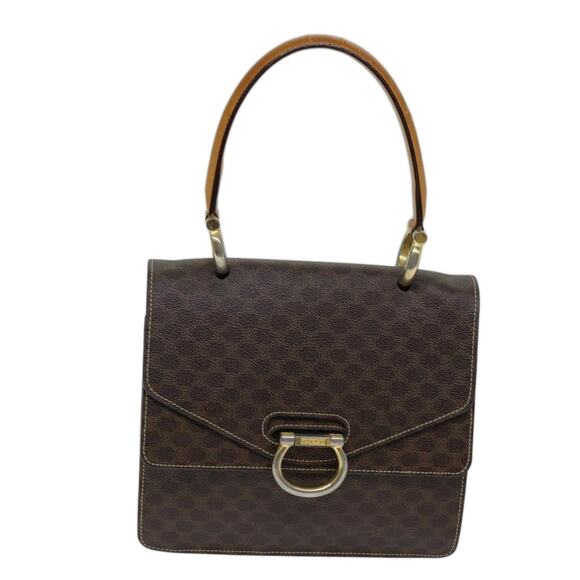 CELINE Macadam Canvas Hand Bag Pvc Brown - Picture 2 of 12